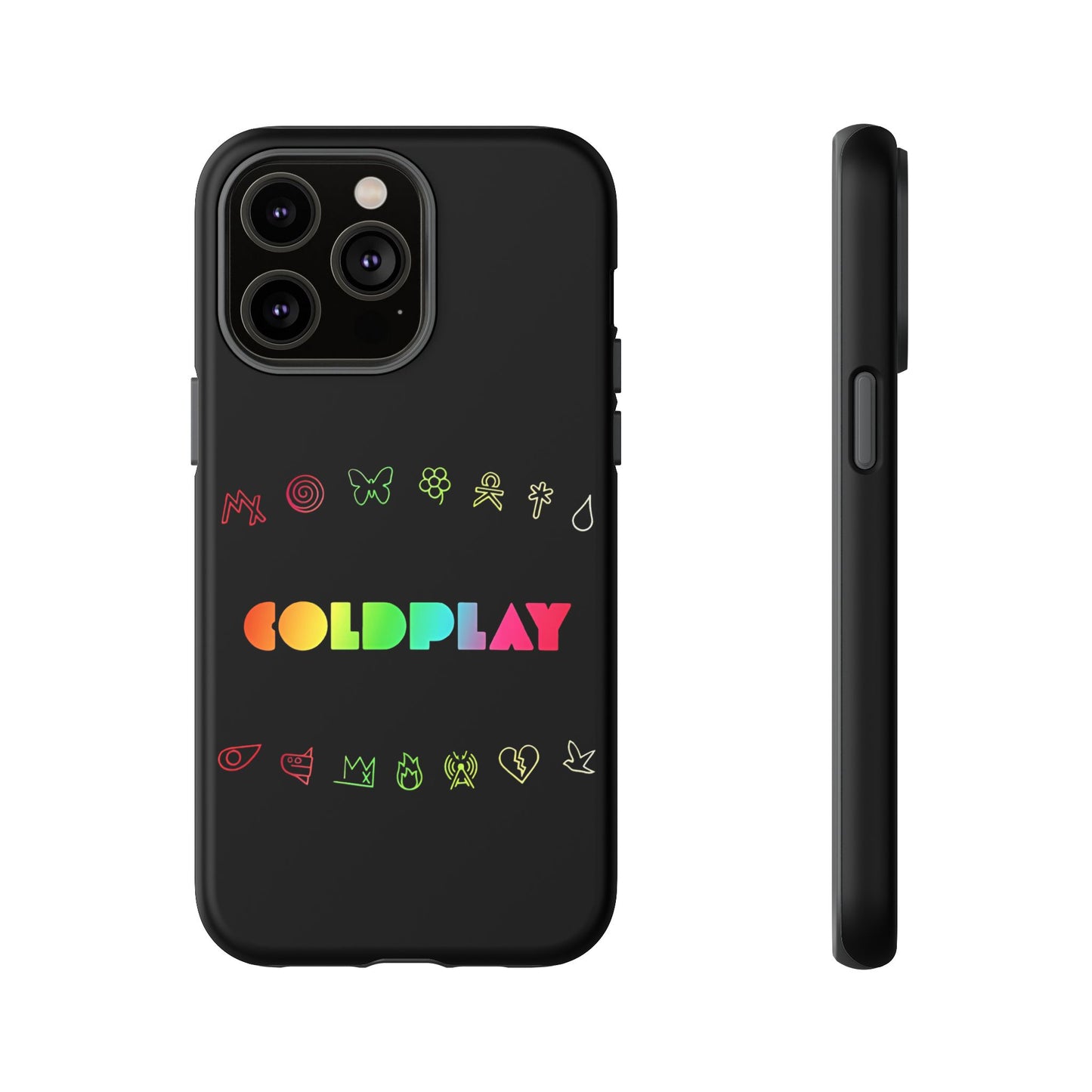 Premium Tough Case for iPhone 12 to 16 Pro Max Showcasing Coldplay’s Signage