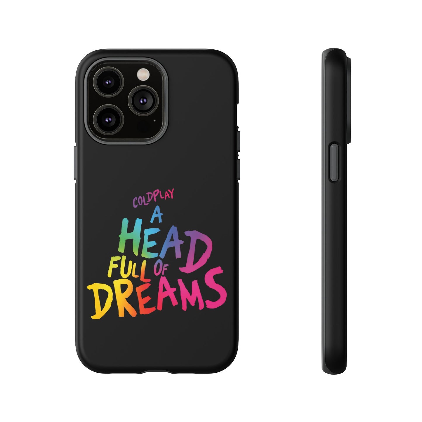 Premium Tough Case for iPhone 12 to 16 Pro Max Showcasing Coldplay’s Iconic A Head Full of Dreams