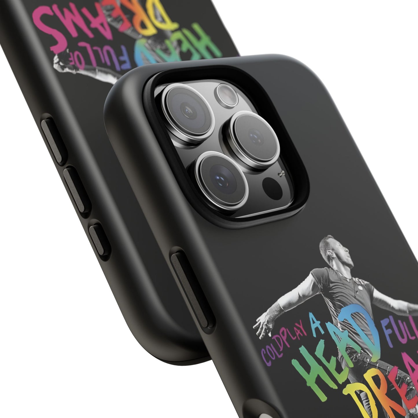 Premium Tough Case for iPhone 12 to 16 Pro Max Showcasing Coldplay A Head Full of Dreams Chris