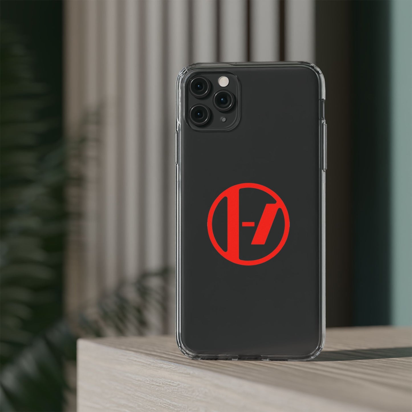 Crimson Orbit Clear Case