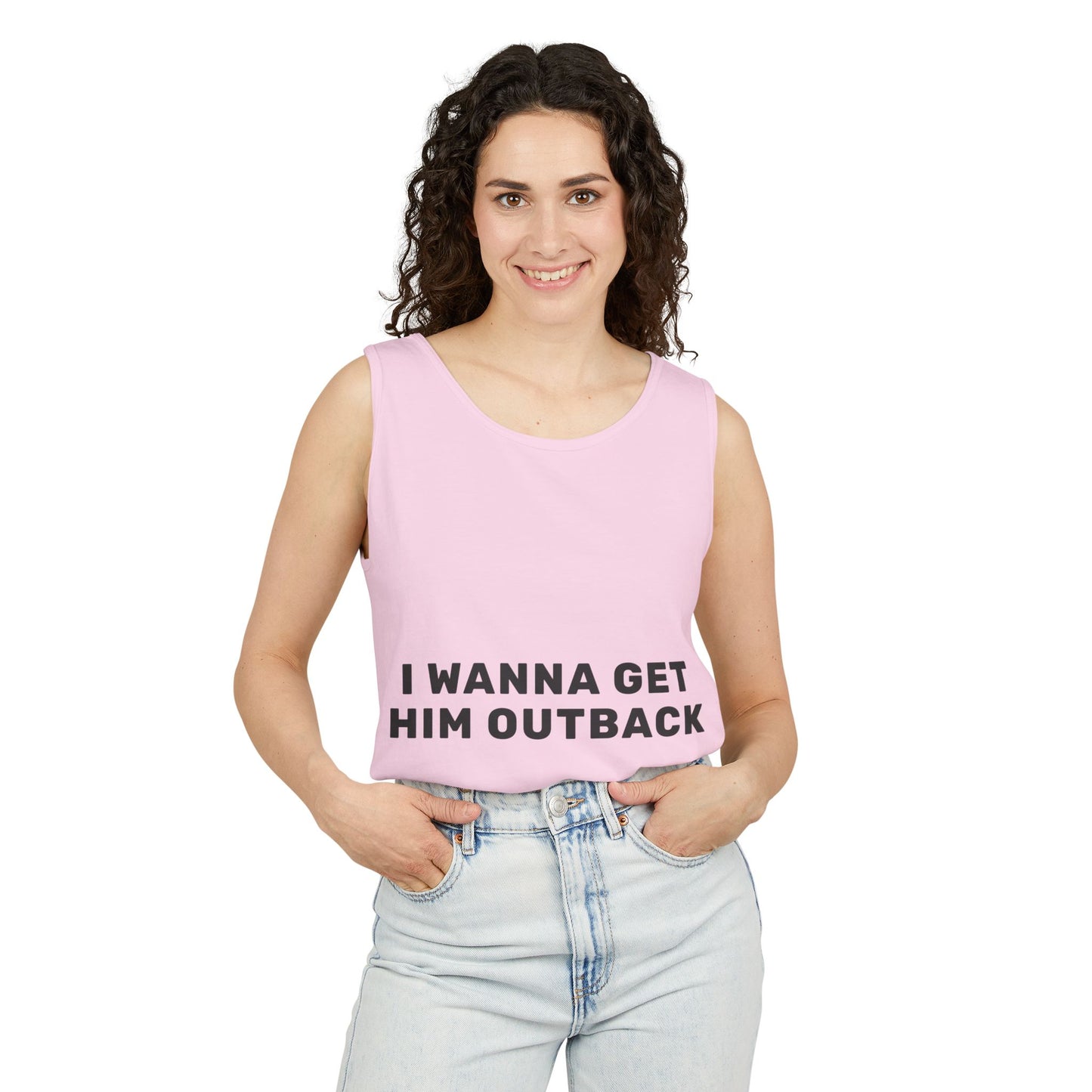 I Wanna Get Him Outback Bold-Dyed Tank Top