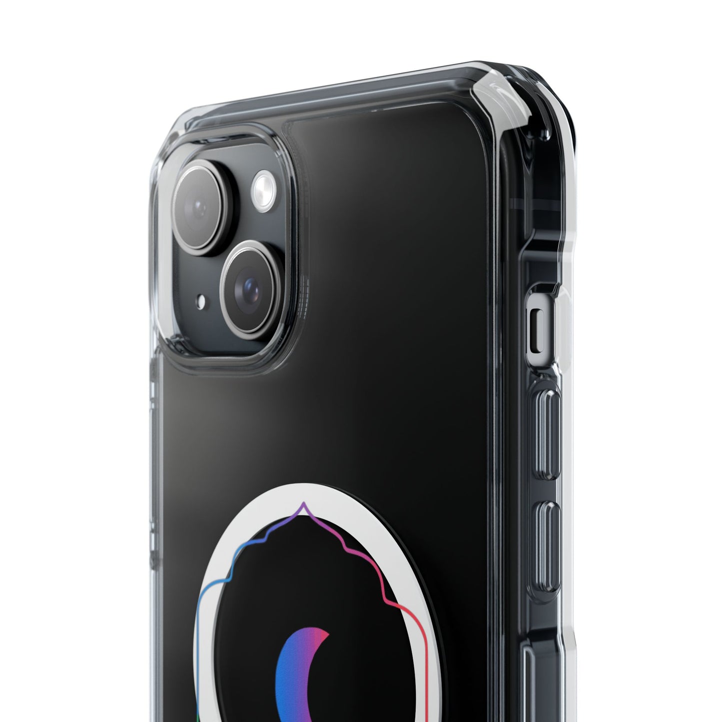 Gradient Moon and Star Emblem Magnetic Clear Impact case