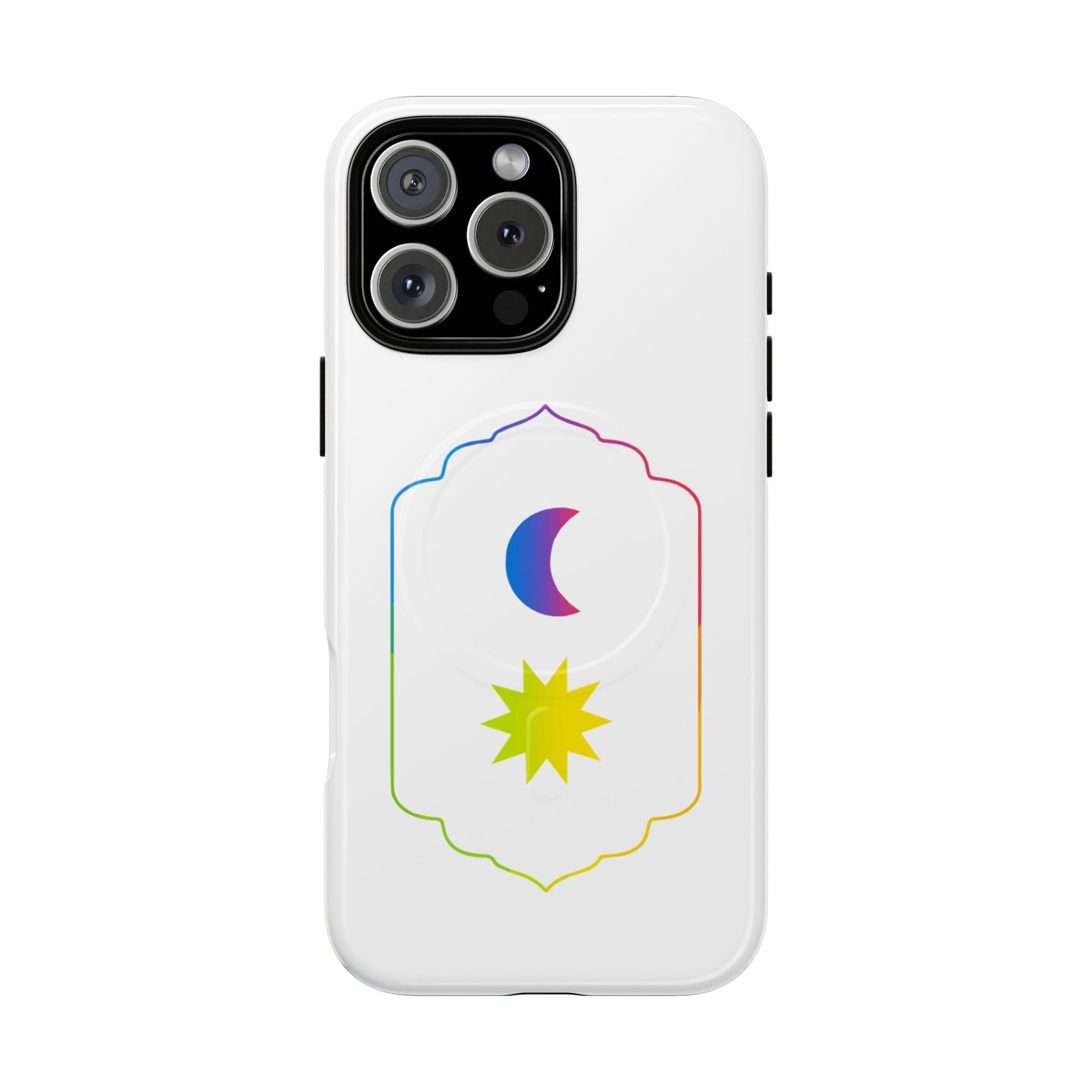 Gradient Moon and Star Emblem Tough Magnetic Cas