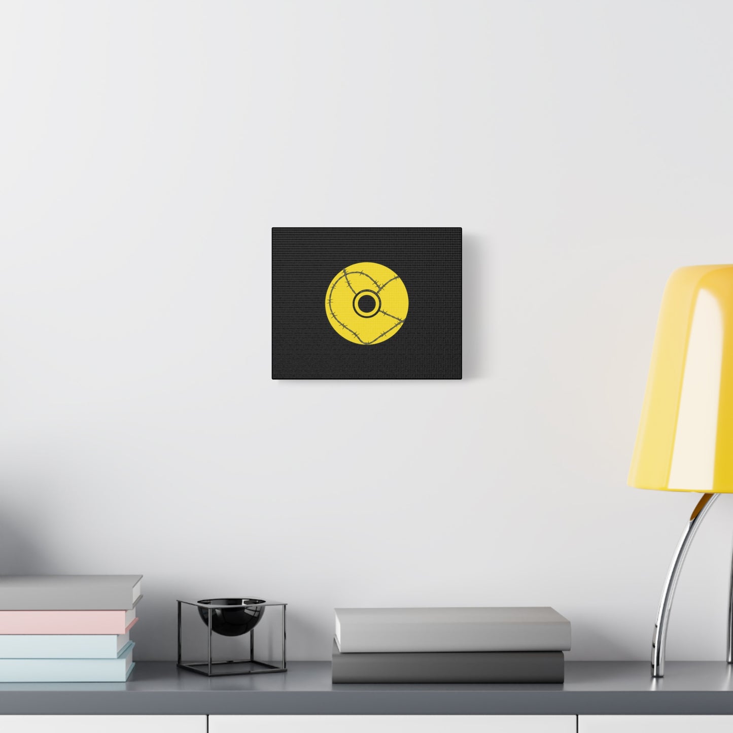 Minimalist Black Disc Outline Canvas