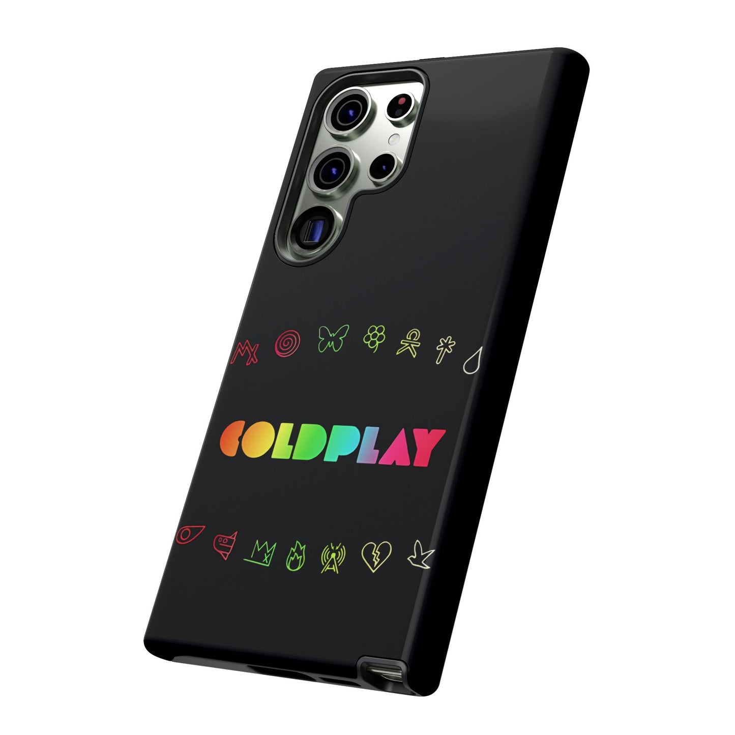 Premium Tough Case for Samsung S21 to S25 Ultra Showcasing Coldplay’s Signage