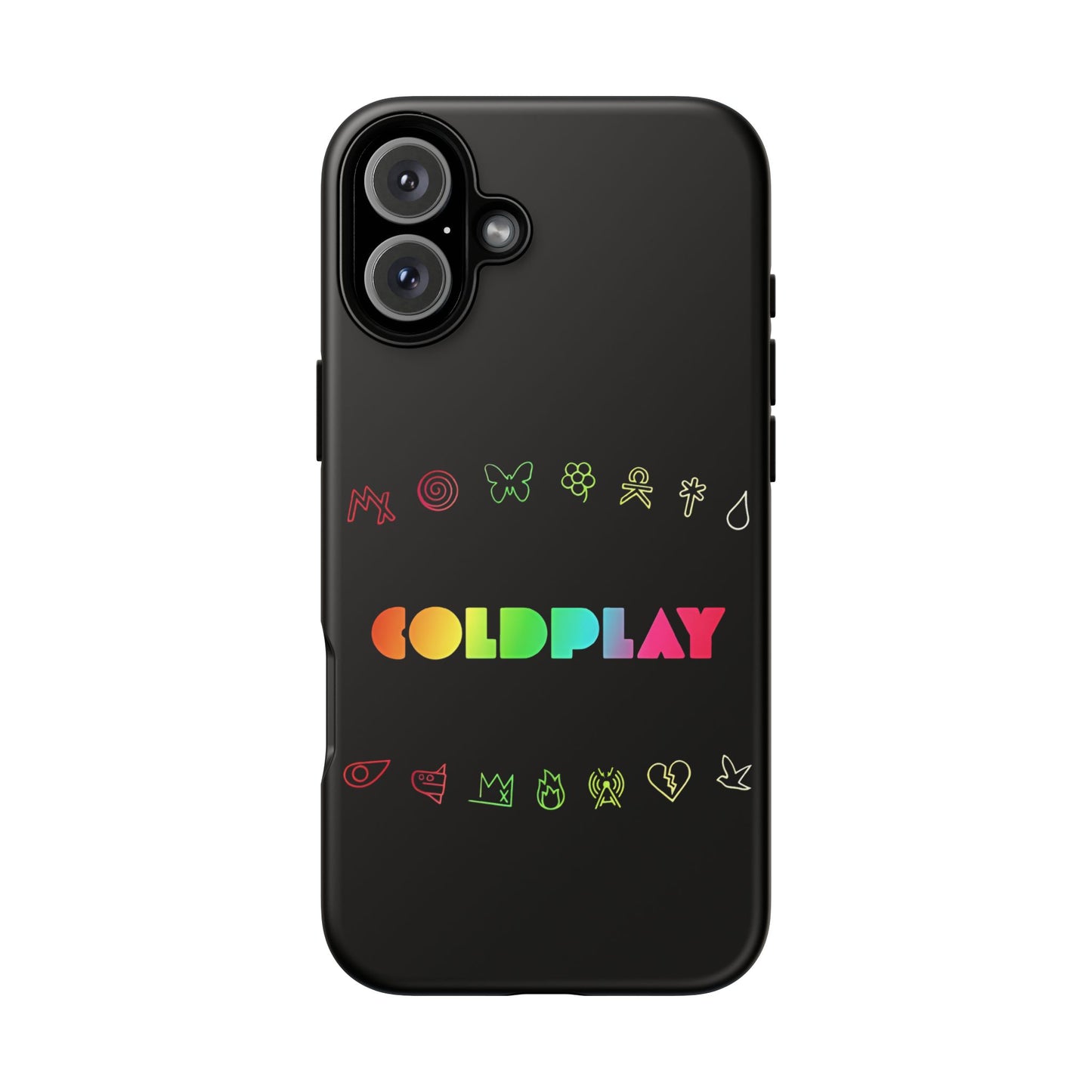 Premium Tough Case for iPhone 12 to 16 Pro Max Showcasing Coldplay’s Signage