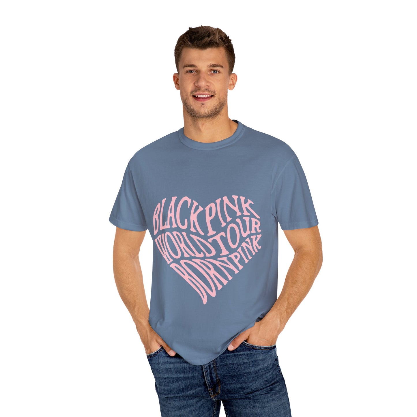 Born Pink Heart Typography – Dyed T-shirt