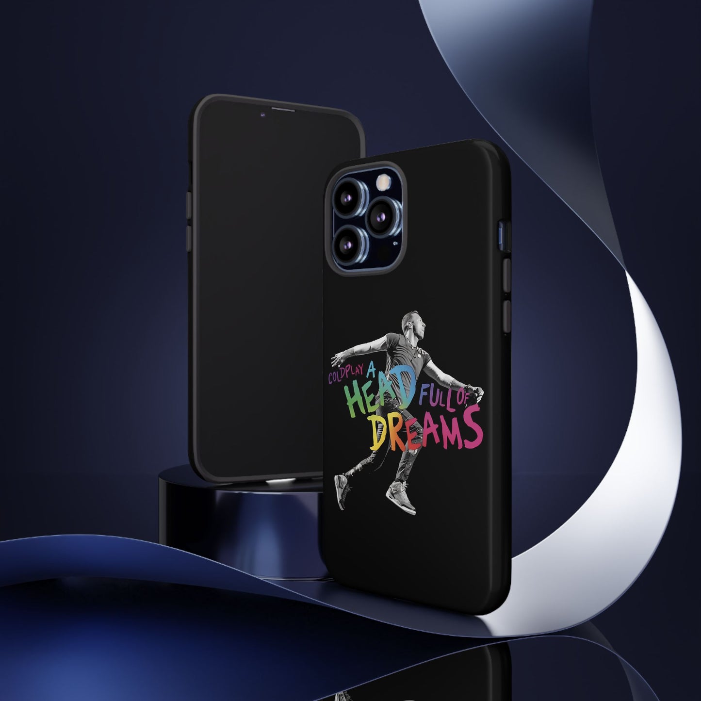 Premium Tough Case for iPhone 12 to 16 Pro Max Showcasing Coldplay A Head Full of Dreams Chris