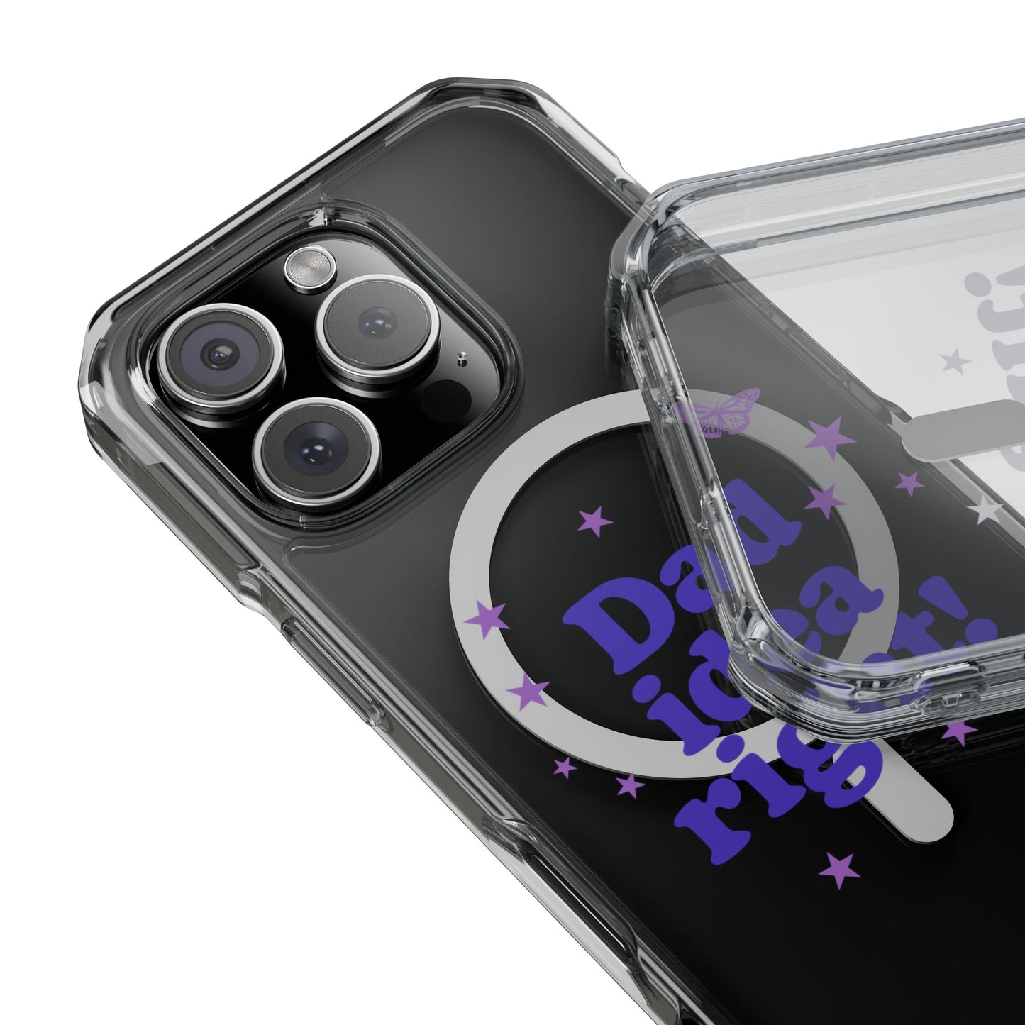 Dad Idea Right! Star & Butterfly Magnetic Clear Impact Case