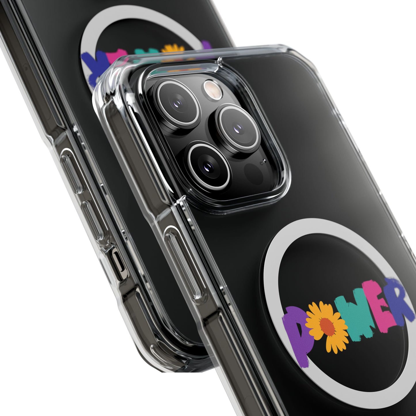 Retro Flower Power Color Pop Magnetic Clear Impact Case