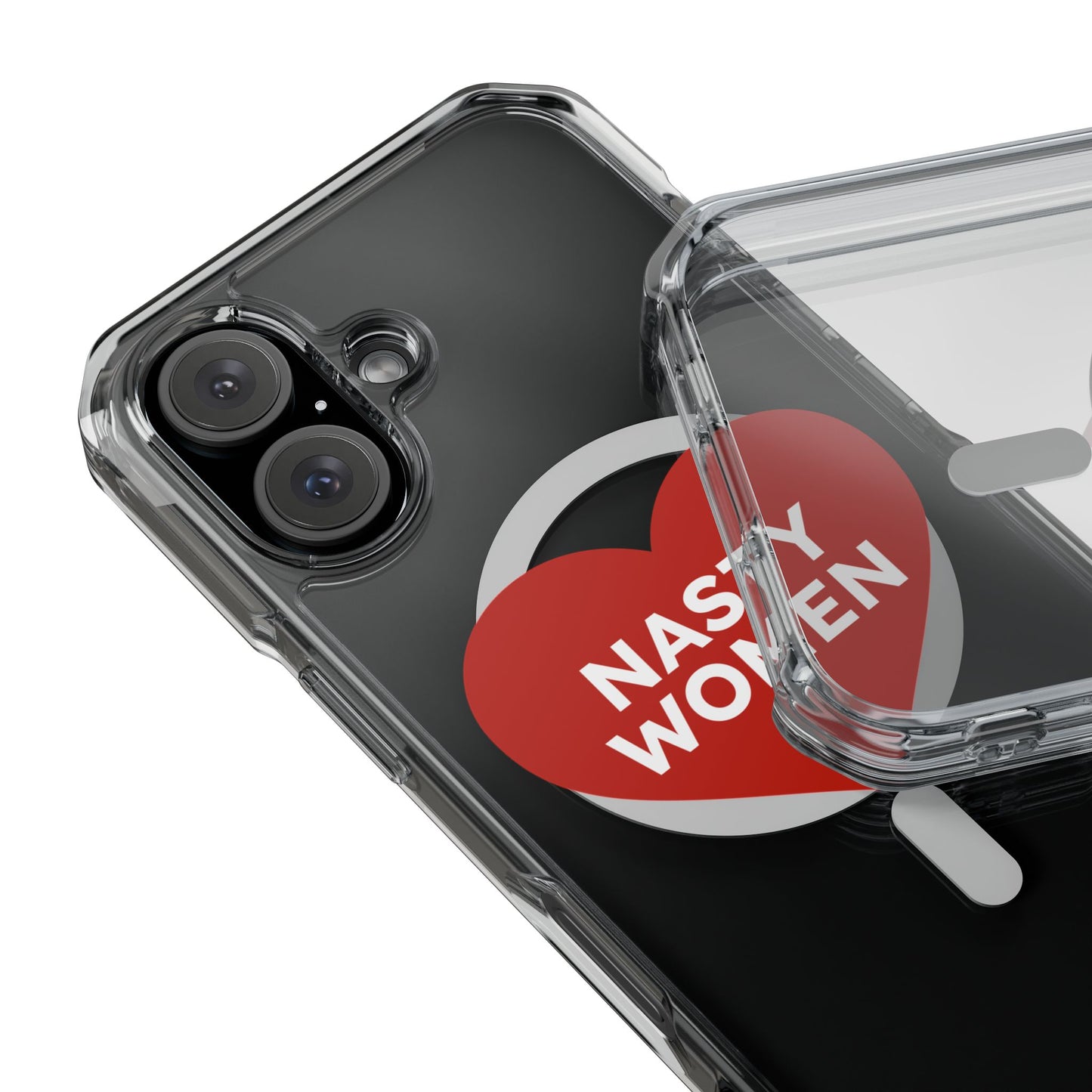 Nasty Women Heart Magnetic Clear Impact cases