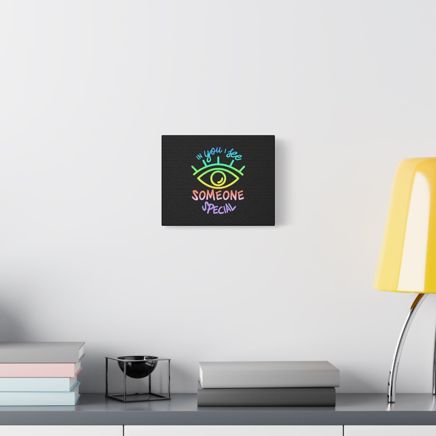 Vibrant Eye and Text Canvas
