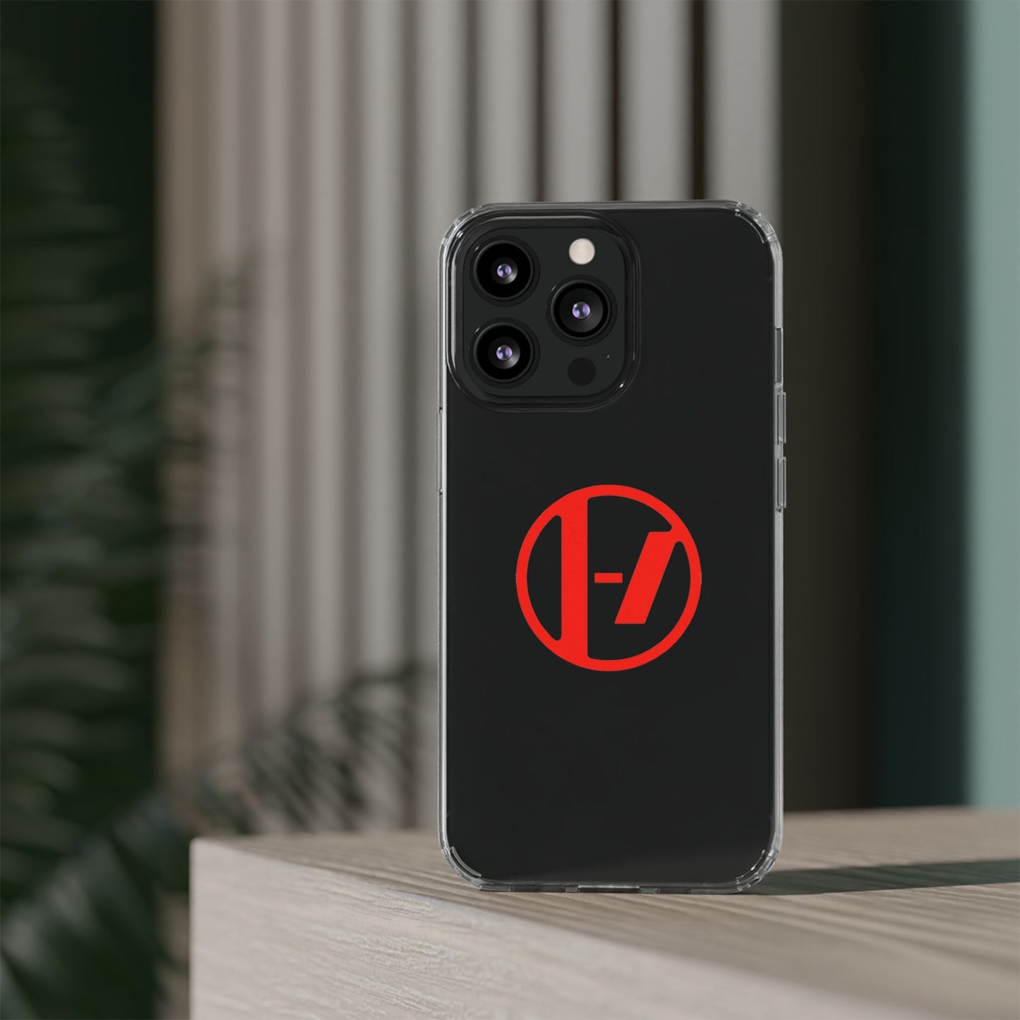 Crimson Orbit Clear Case