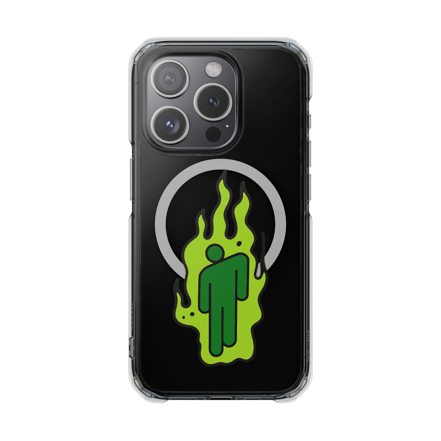 Green Flame Icon Magnetic Clear Impact Case
