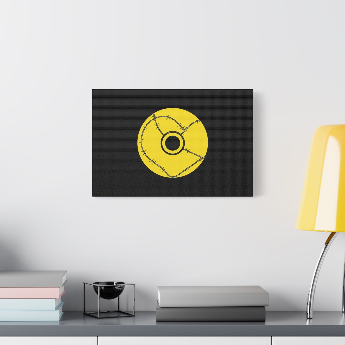 Minimalist Black Disc Outline Canvas