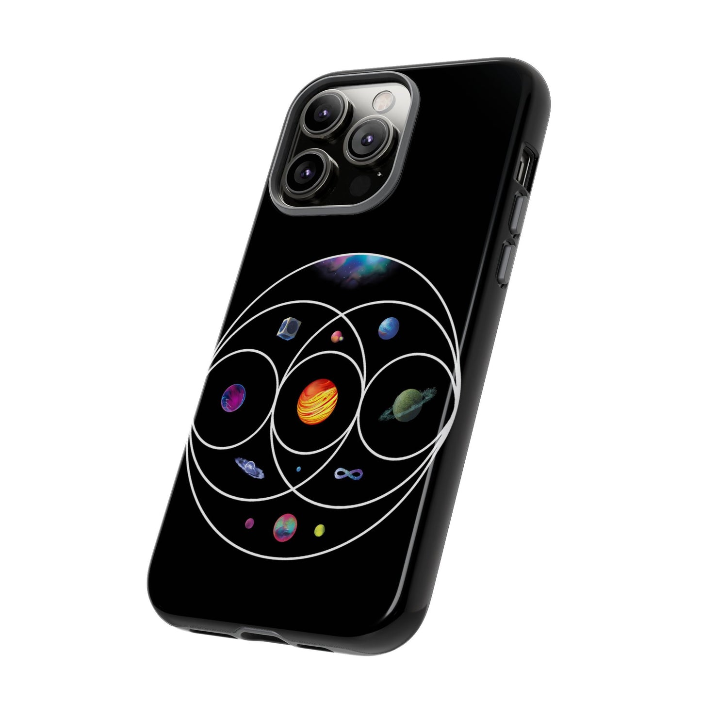 Premium Tough Case for iPhone 12 to 16 Pro Max Showcasing Coldplay’s Illustration Concept