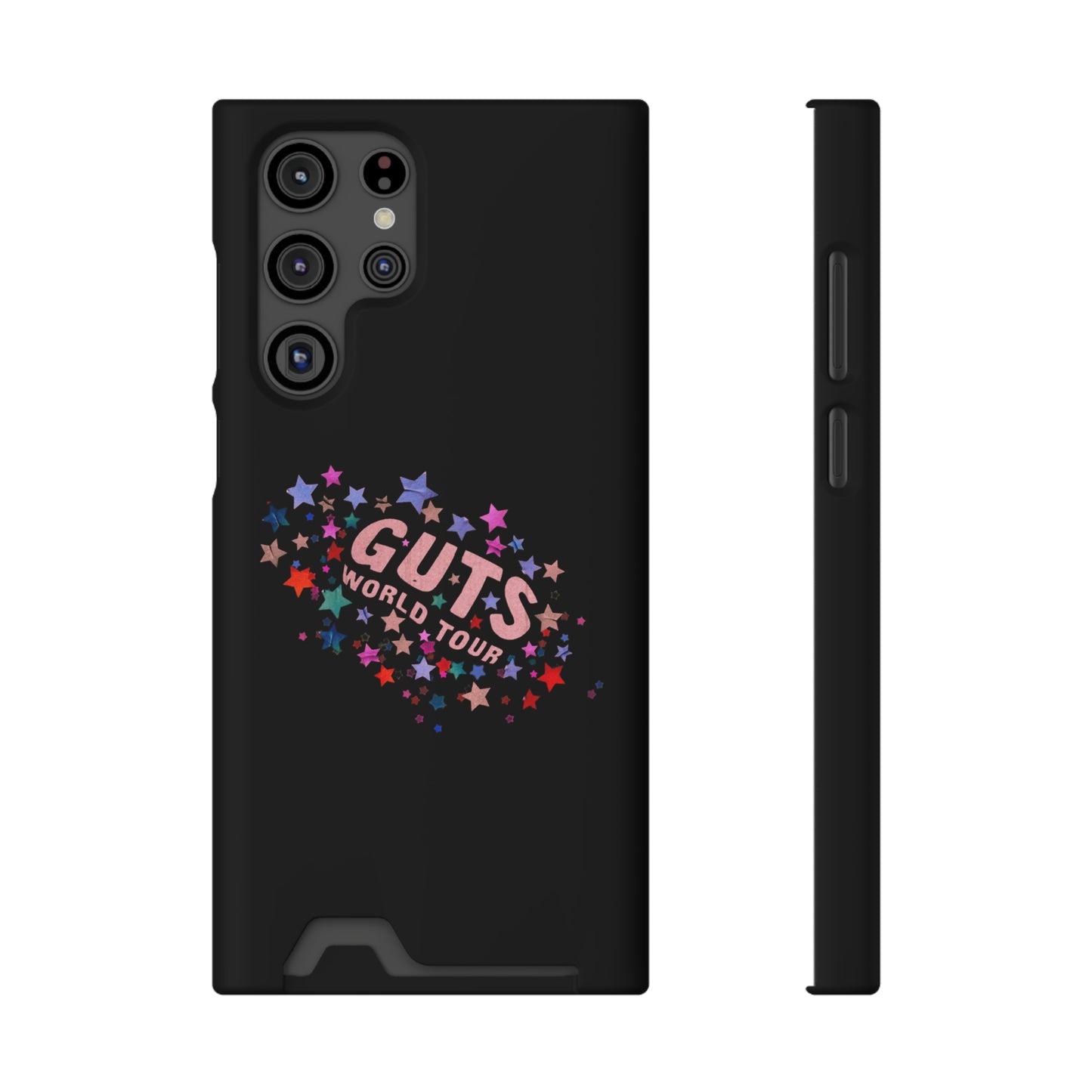 Phone Case + Card Holder For Samsung S21 to S22 – Olivia Rodrigo Guts World Tour | Black Edition