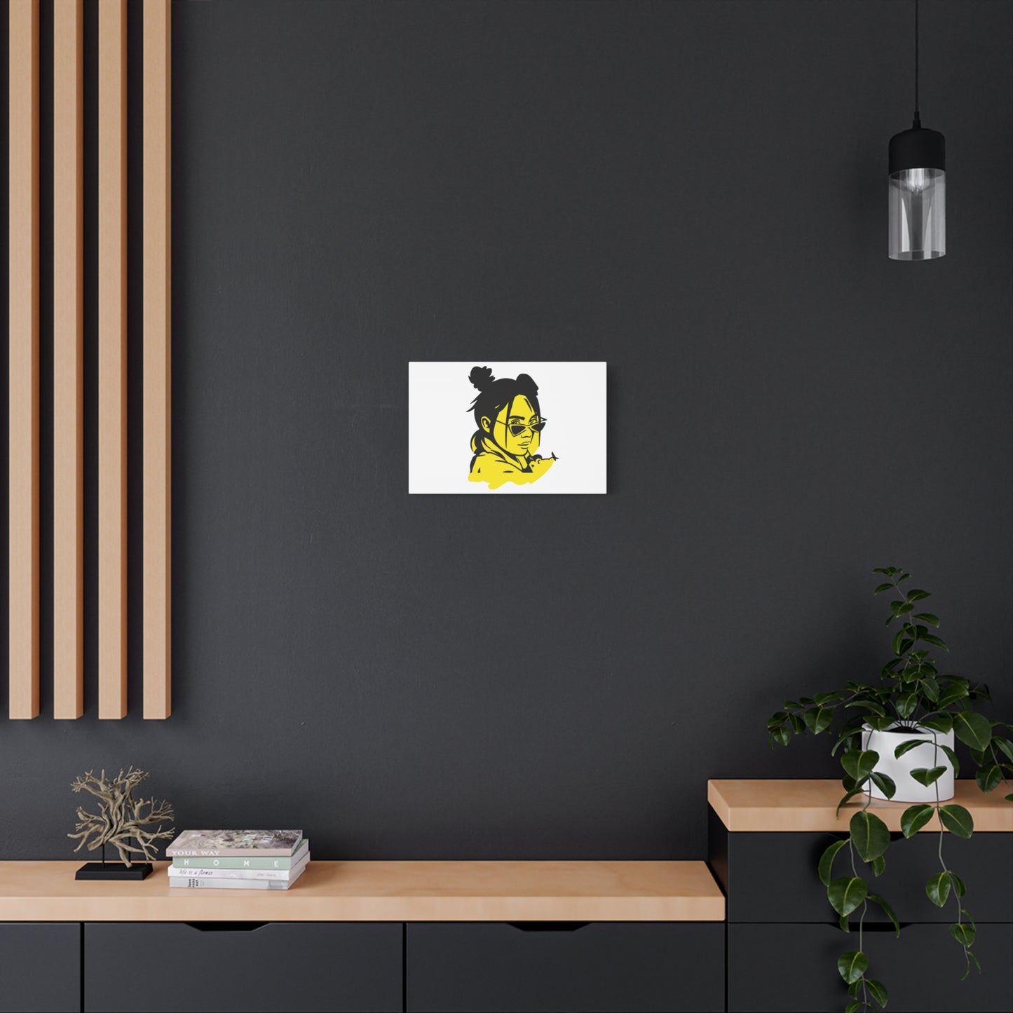 Neon Mood Portrait Matte Canvas