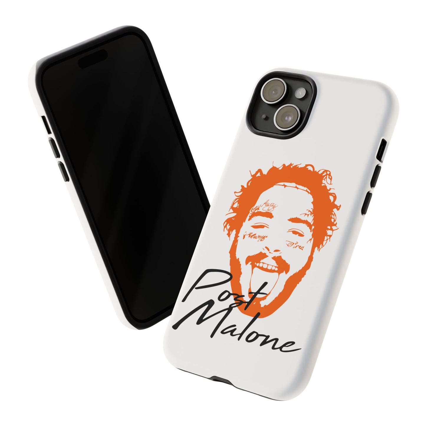 Tough iPhone Case (12–16 Pro Max) – Post Malone Name Design with Picture