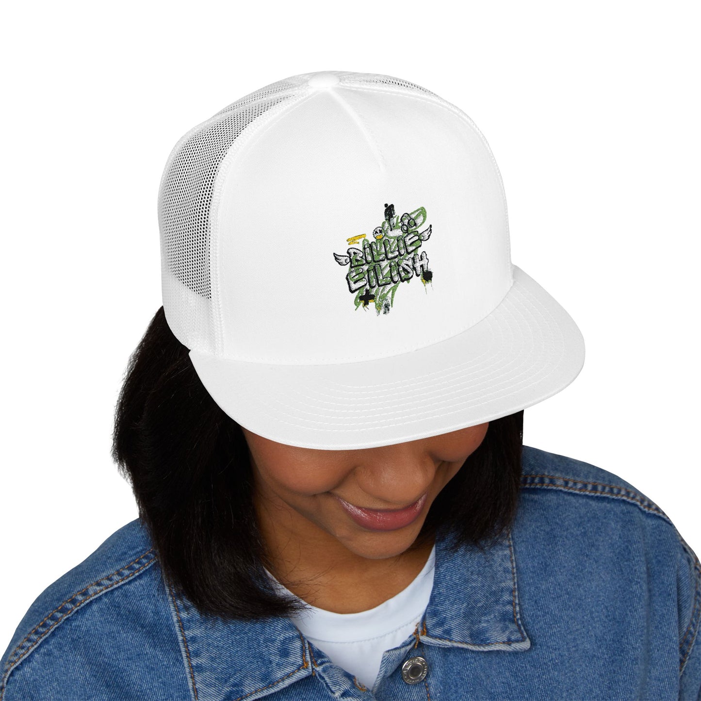 Grunge Angel Graffiti Trucker Cap