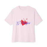 Heart on Fire Bold Script Unisex Oversized Boxy Tee