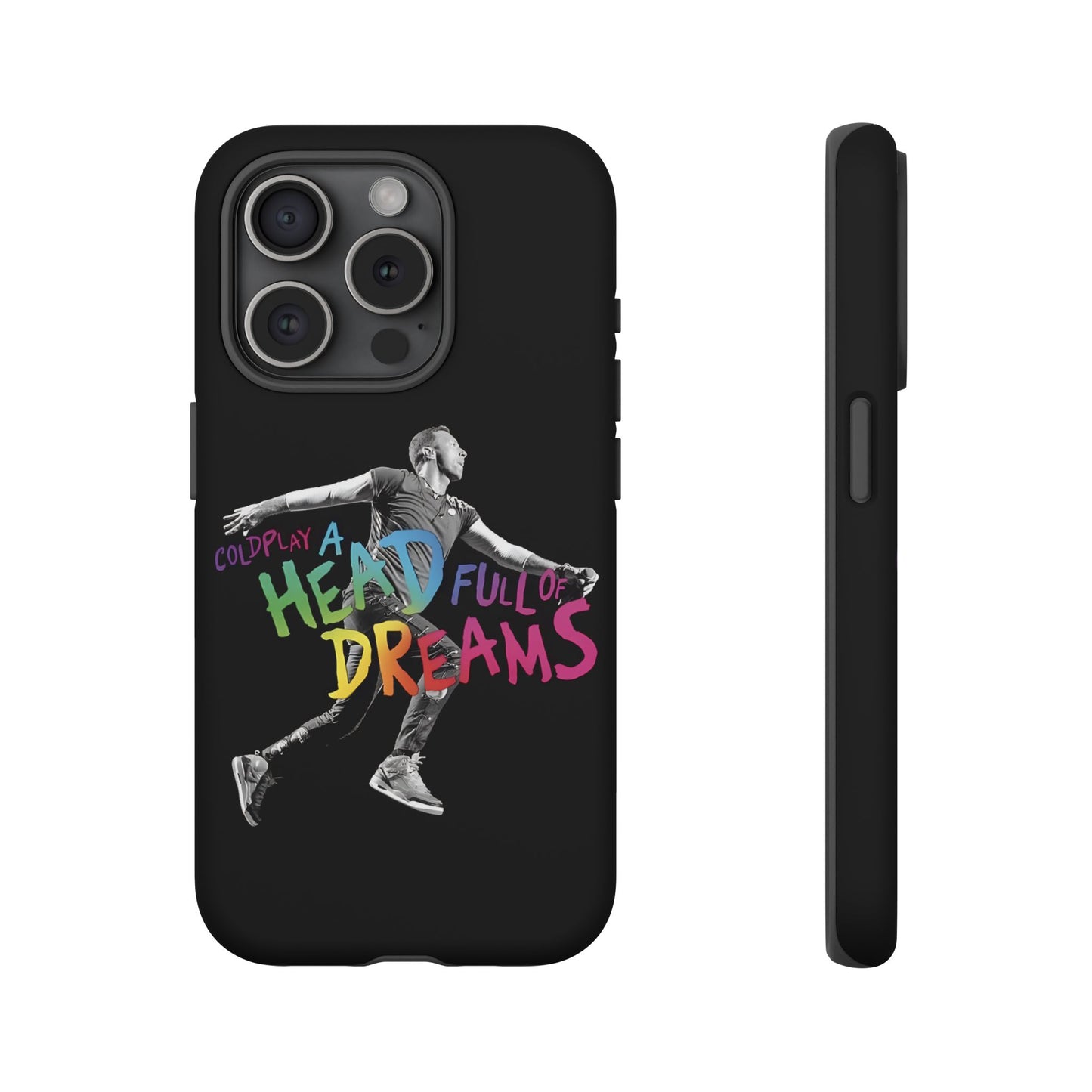 Premium Tough Case for iPhone 12 to 16 Pro Max Showcasing Coldplay A Head Full of Dreams Chris