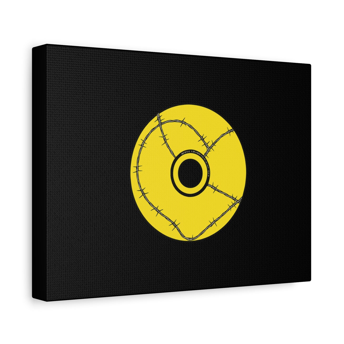 Minimalist Black Disc Outline Canvas