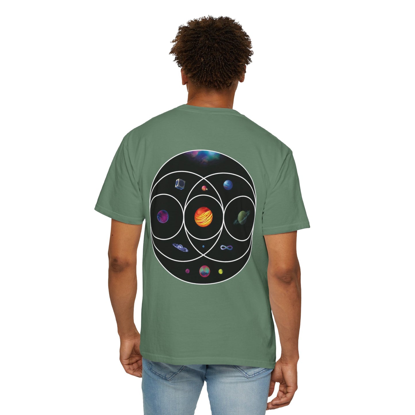 Unisex Garment-Dyed T-Shirt Inspired by Coldplay’s Illustration Concept_B