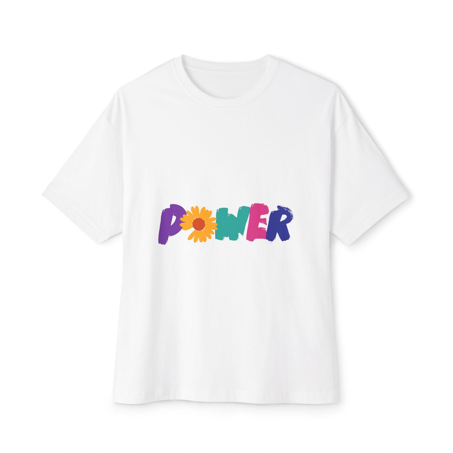 Retro Flower Power Color Pop Unisex Oversized Boxy Tee