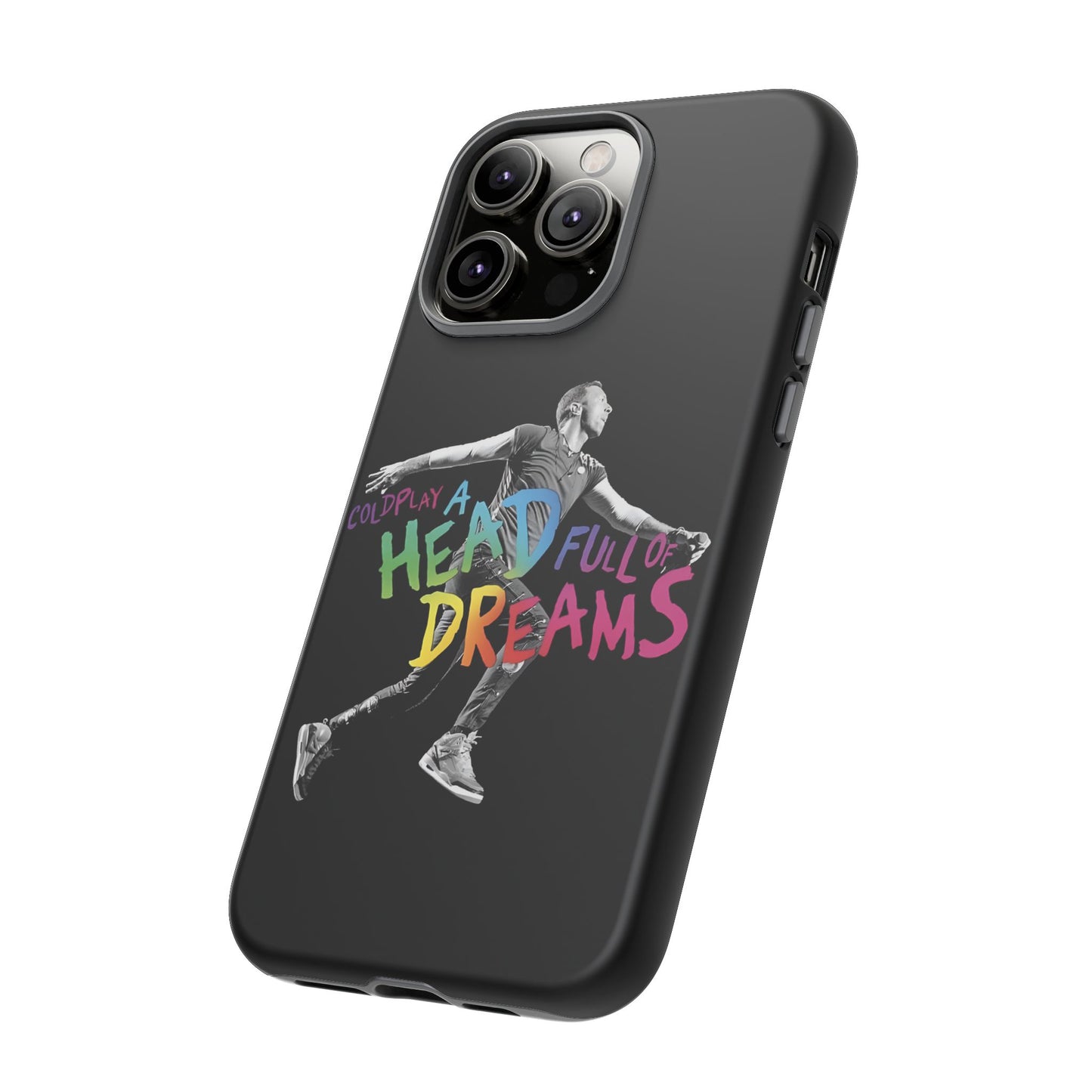 Premium Tough Case for iPhone 12 to 16 Pro Max Showcasing Coldplay A Head Full of Dreams Chris