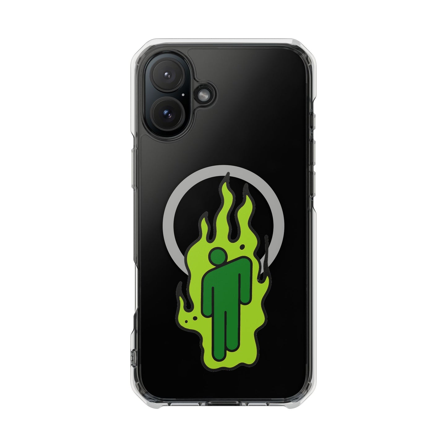 Green Flame Icon Magnetic Clear Impact Case