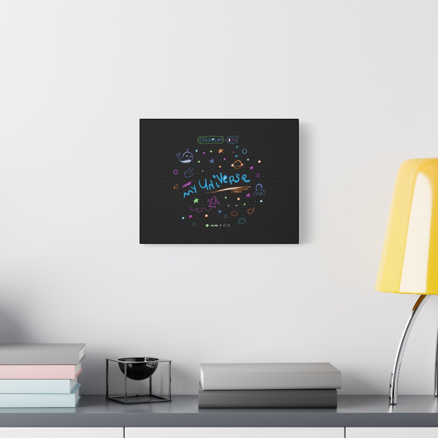 Neon Space Doodles Canvas