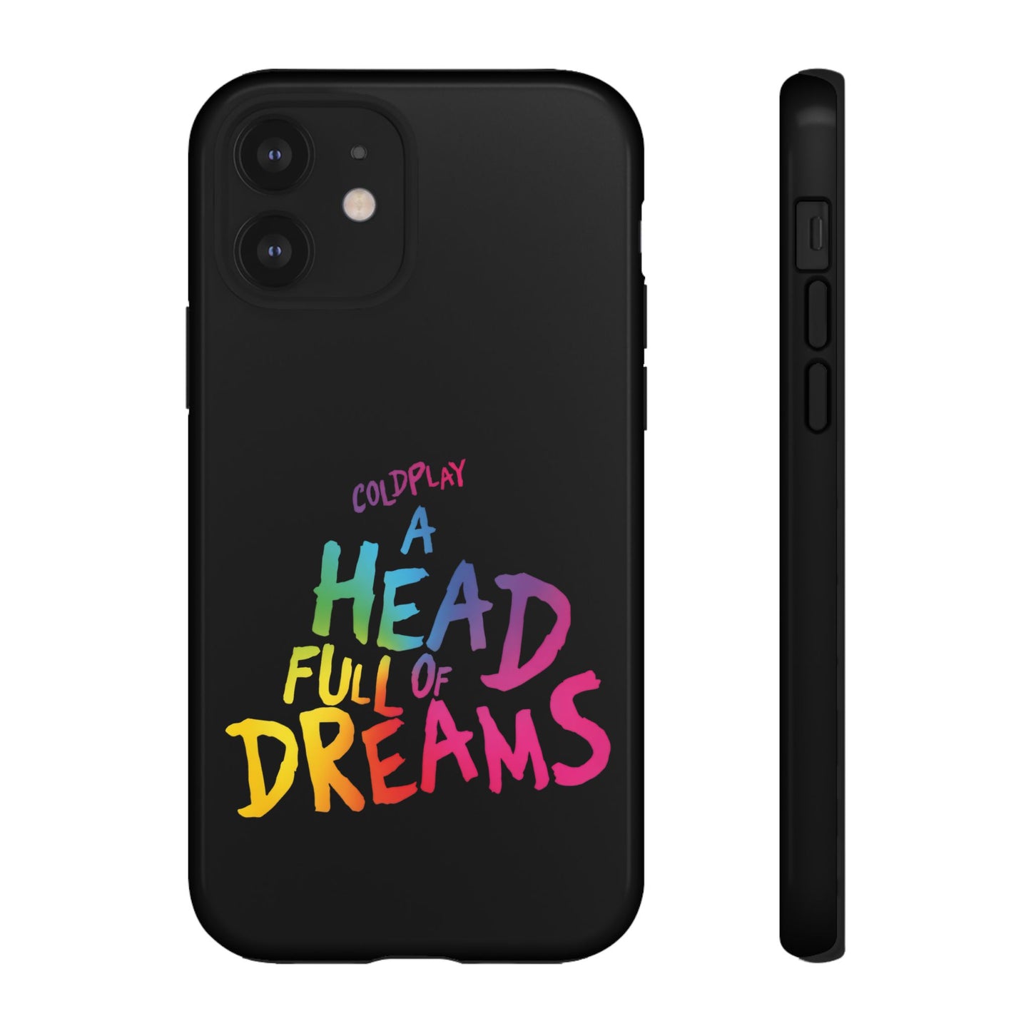 Premium Tough Case for iPhone 12 to 16 Pro Max Showcasing Coldplay’s Iconic A Head Full of Dreams
