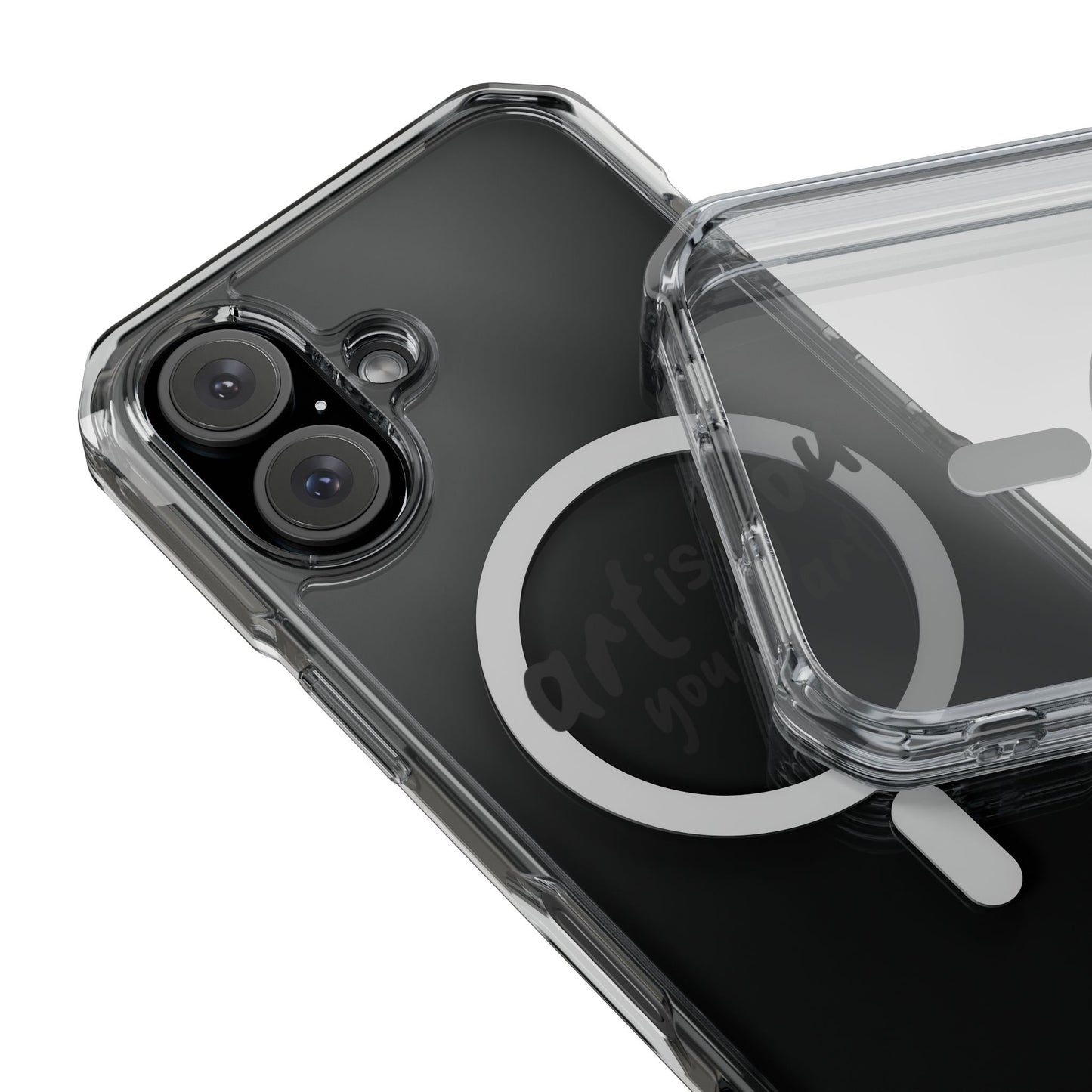 Red Scribble Heart Magnetic Clear Impact case