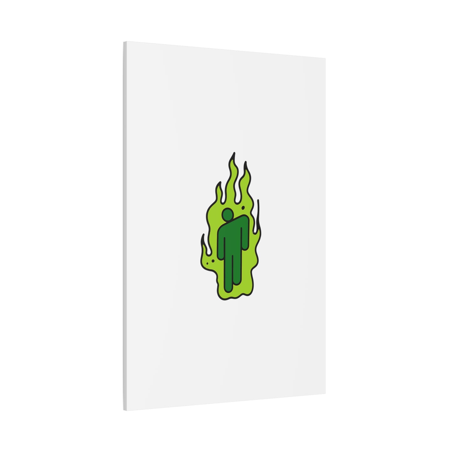 Green Flame Icon Matte Canvas
