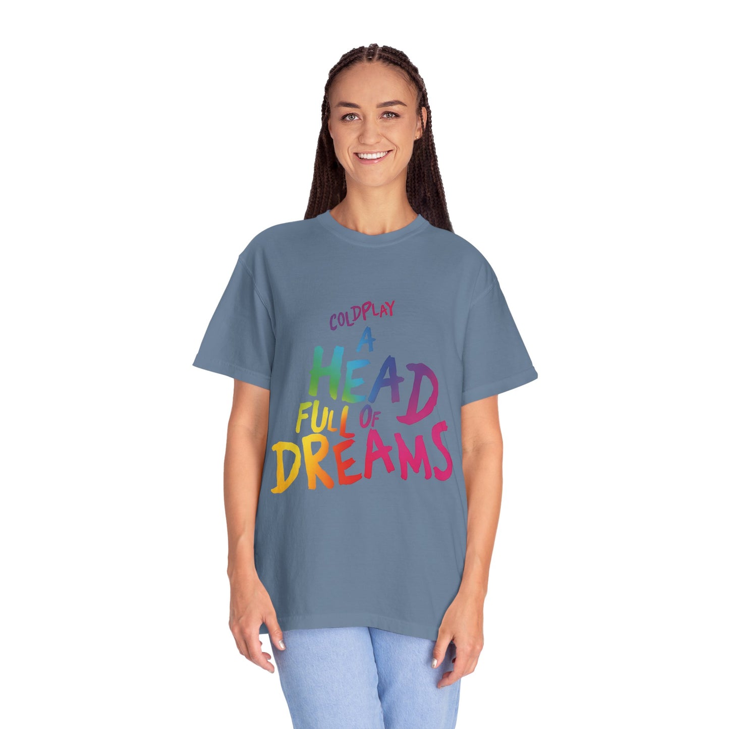 Unisex Garment-Dyed T-Shirt Inspired by Coldplay’s Iconic A Head Full of Dreams