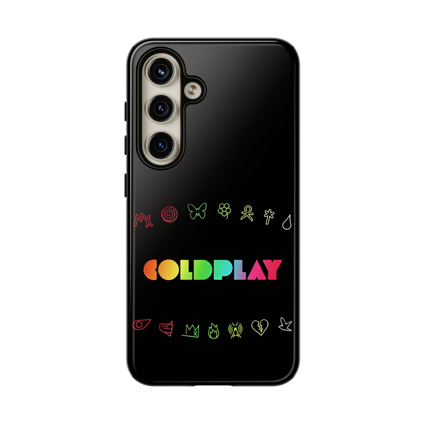 Premium Tough Case for Samsung S21 to S25 Ultra Showcasing Coldplay’s Signage