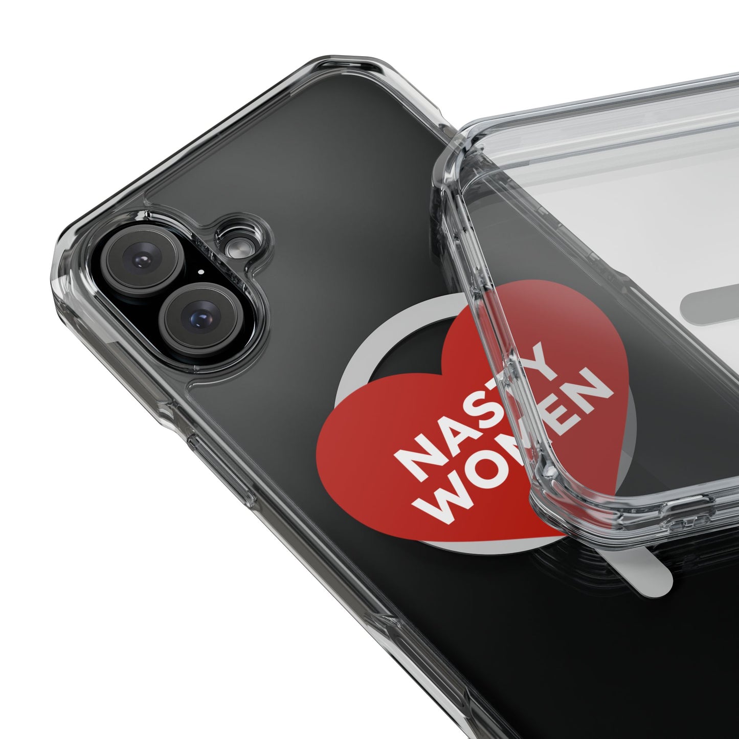 Nasty Women Heart Magnetic Clear Impact cases