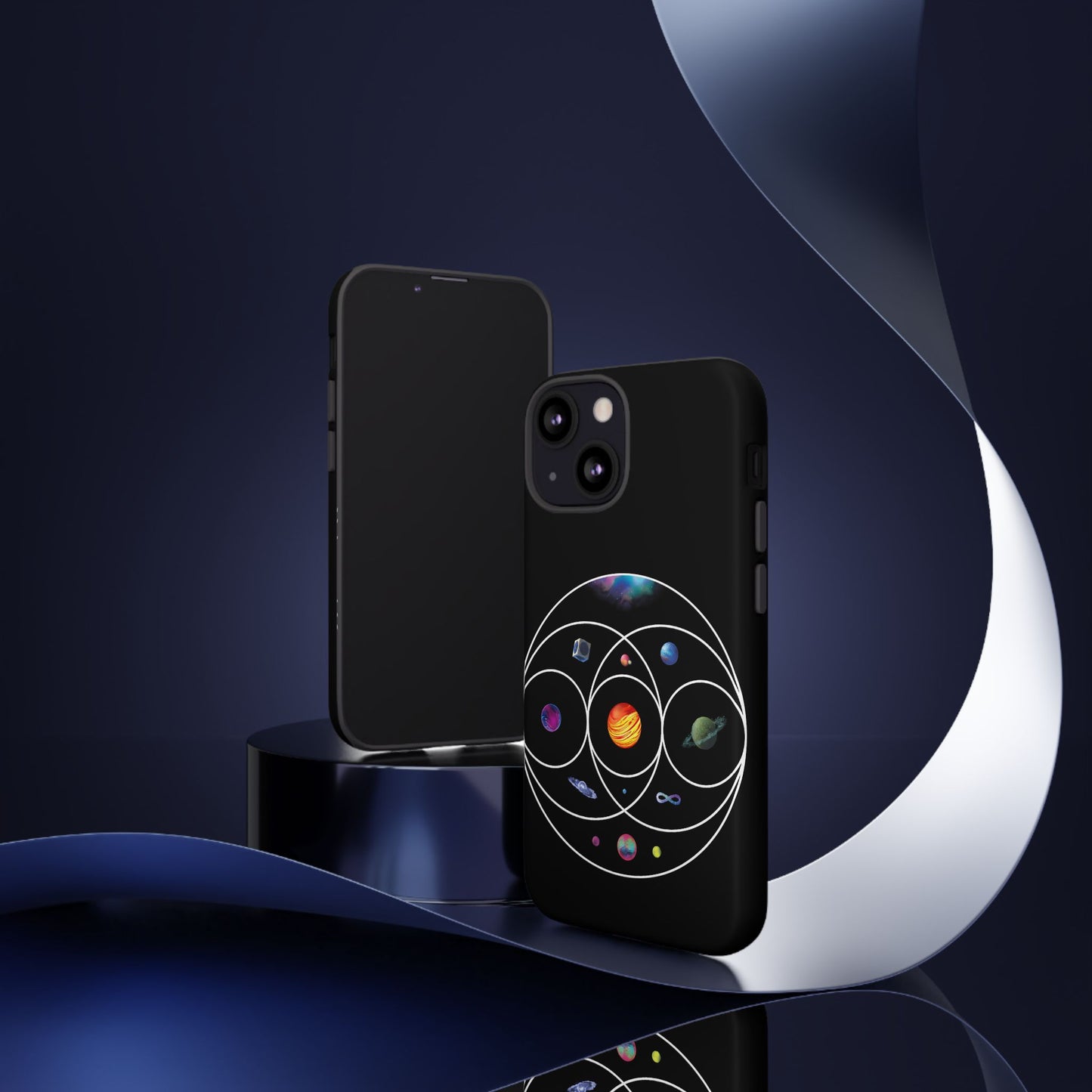 Premium Tough Case for iPhone 12 to 16 Pro Max Showcasing Coldplay’s Illustration Concept
