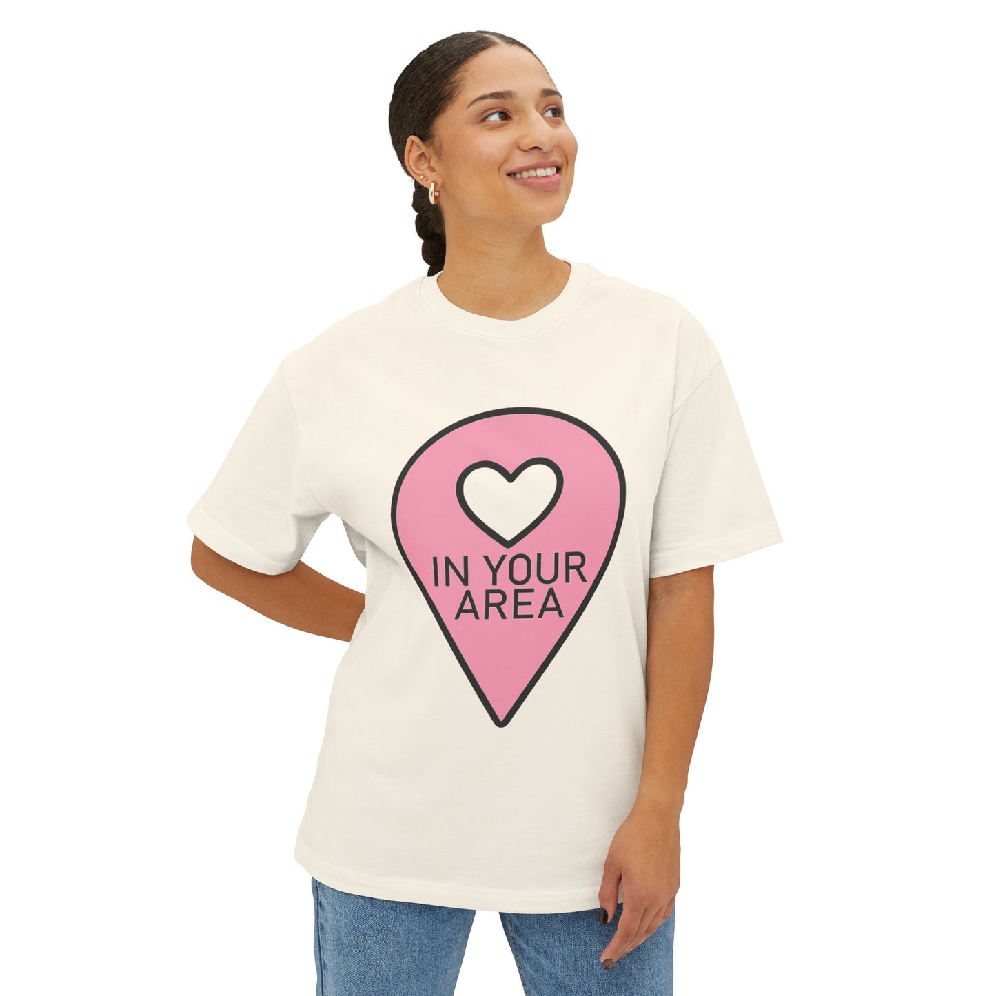 In Your Area Pin Marker – Oversized Boxy Tee
