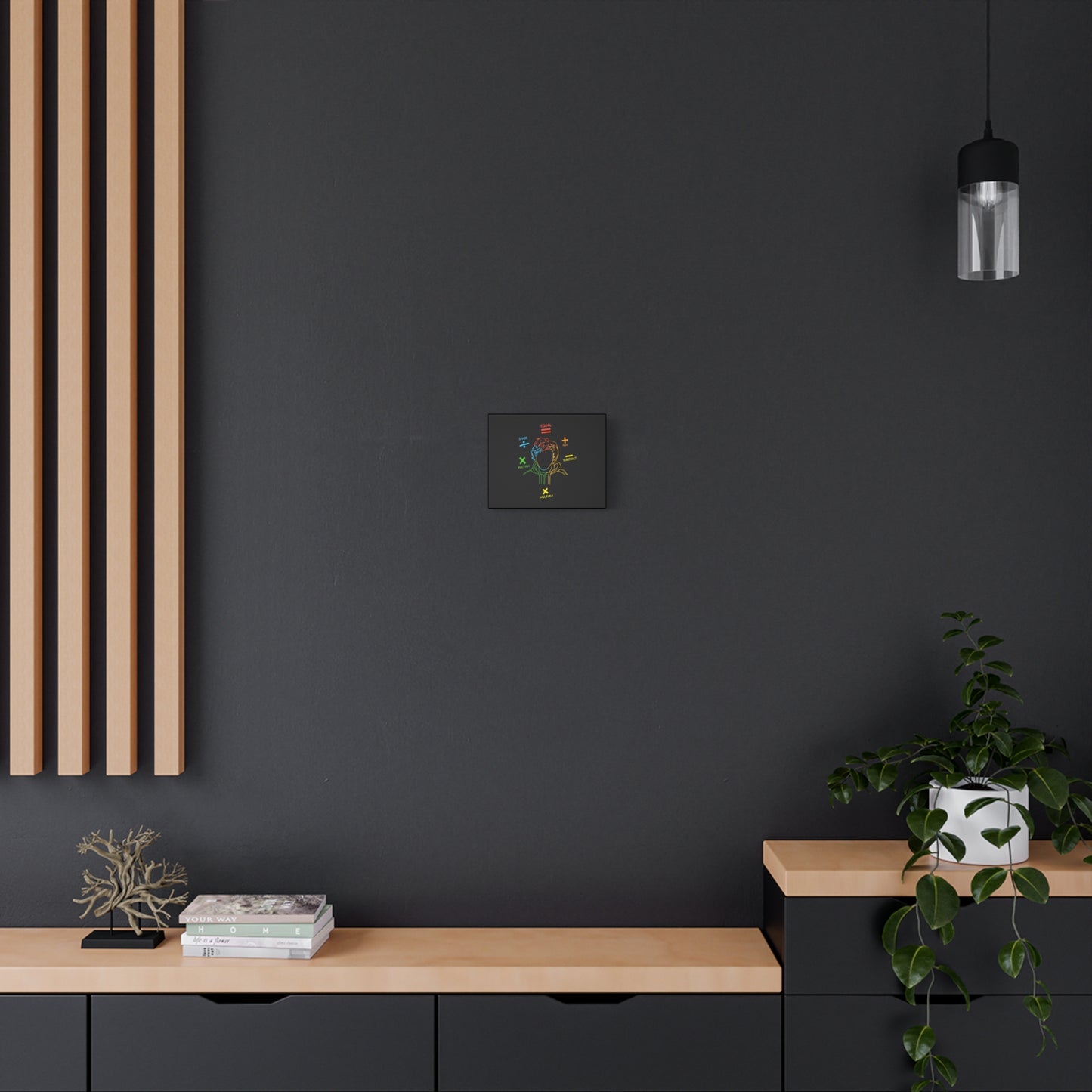 Minimalist Divide Symbol with Brush Matte Canvas
