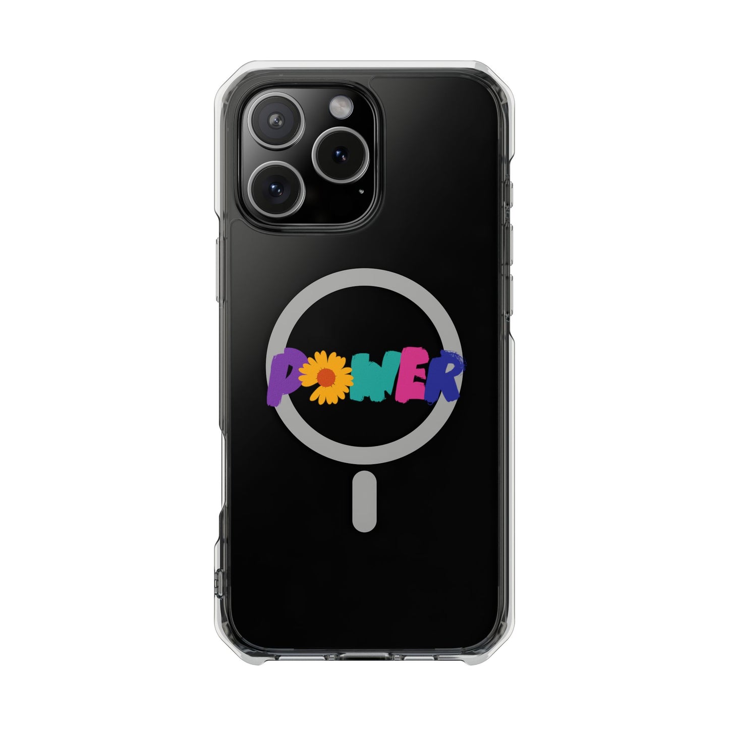 Retro Flower Power Color Pop Magnetic Clear Impact Case