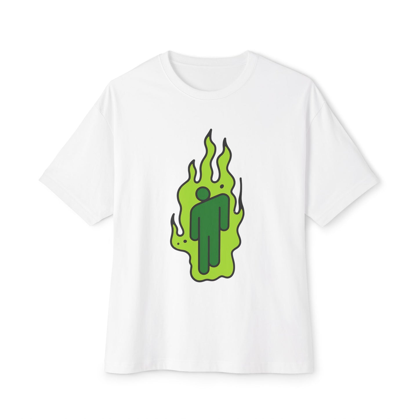 Green Flame Icon Unisex Oversized Tee