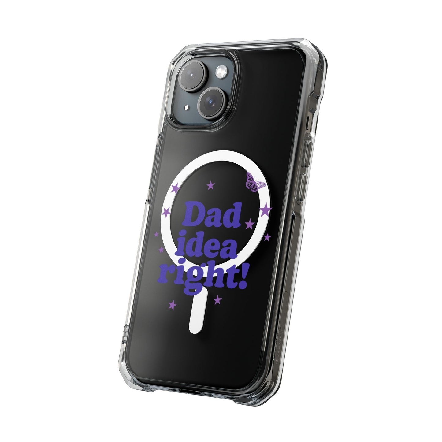 Dad Idea Right! Star & Butterfly Magnetic Clear Impact Case