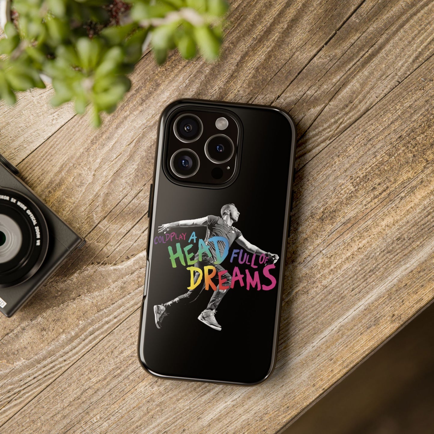 Premium Tough Case for iPhone 12 to 16 Pro Max Showcasing Coldplay A Head Full of Dreams Chris