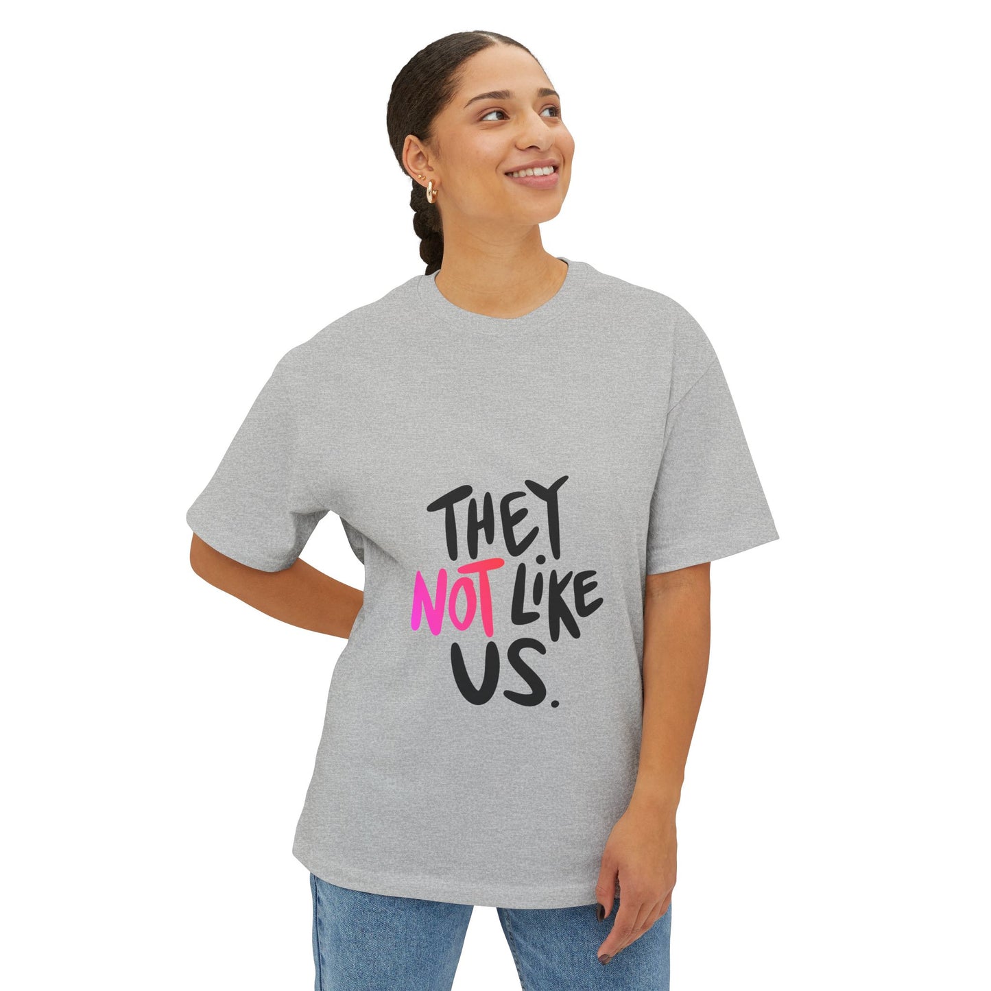 Bold “NOT” Statement Unisex Oversized Boxy Tee
