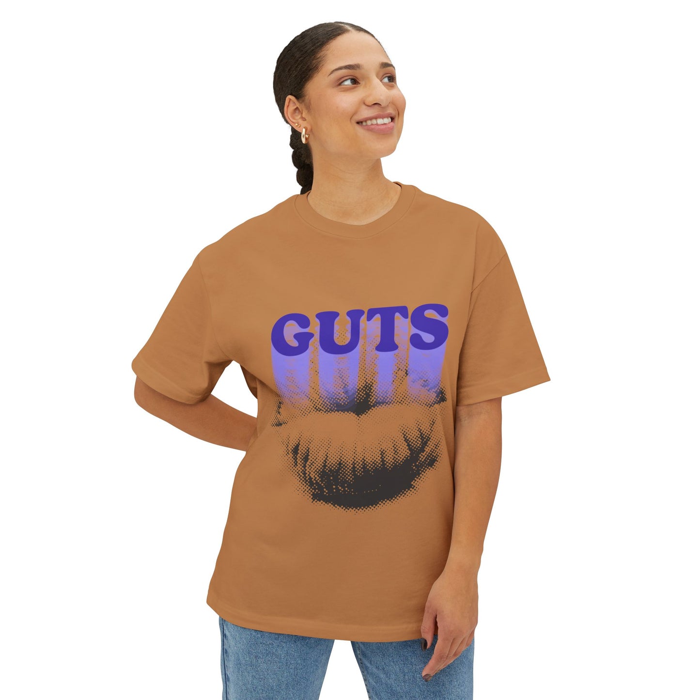 Guts Drip Effect Halftone-Oversized Tee