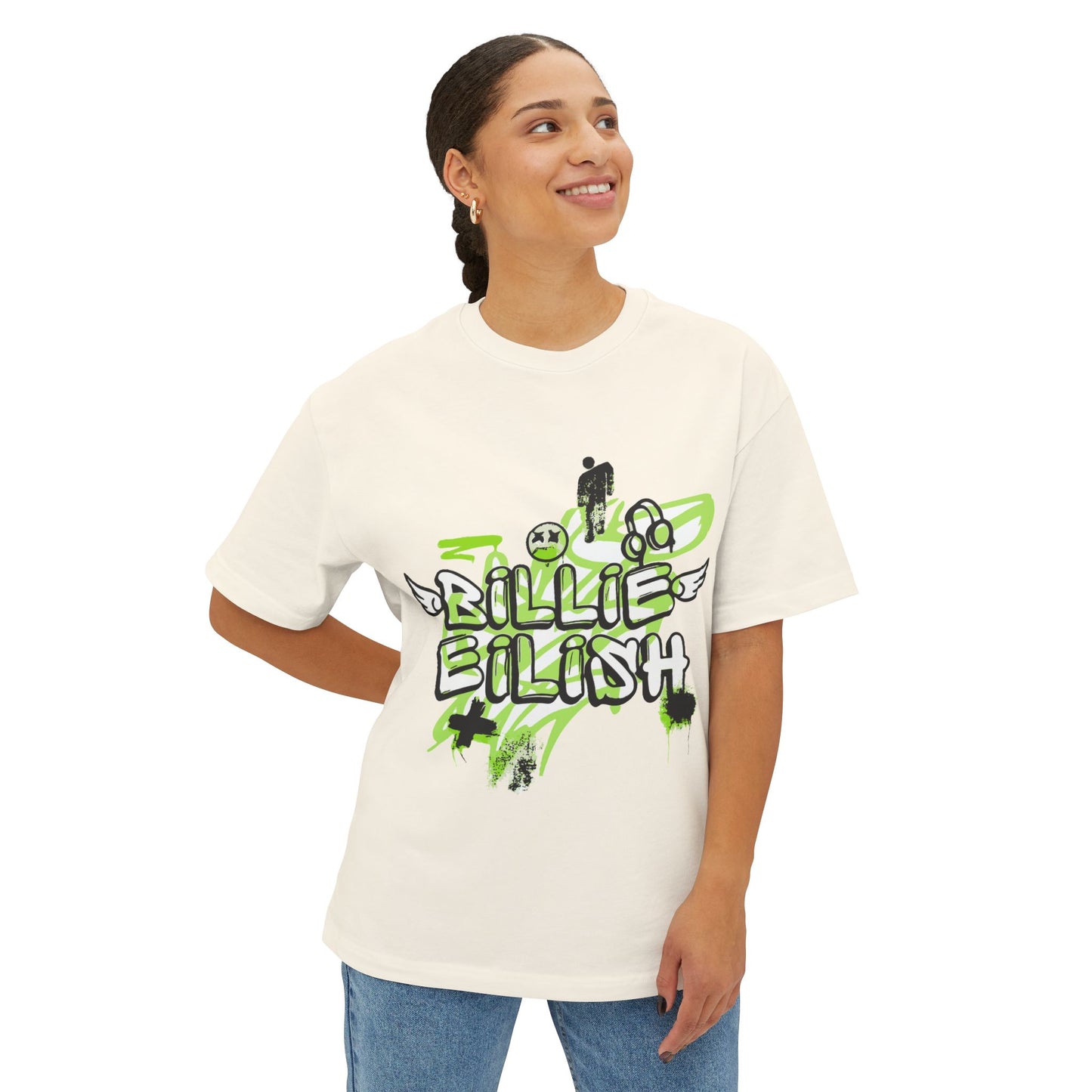 Grunge Angel Graffiti Unisex Oversized Tee