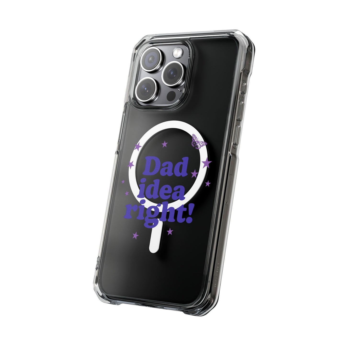 Dad Idea Right! Star & Butterfly Magnetic Clear Impact Case