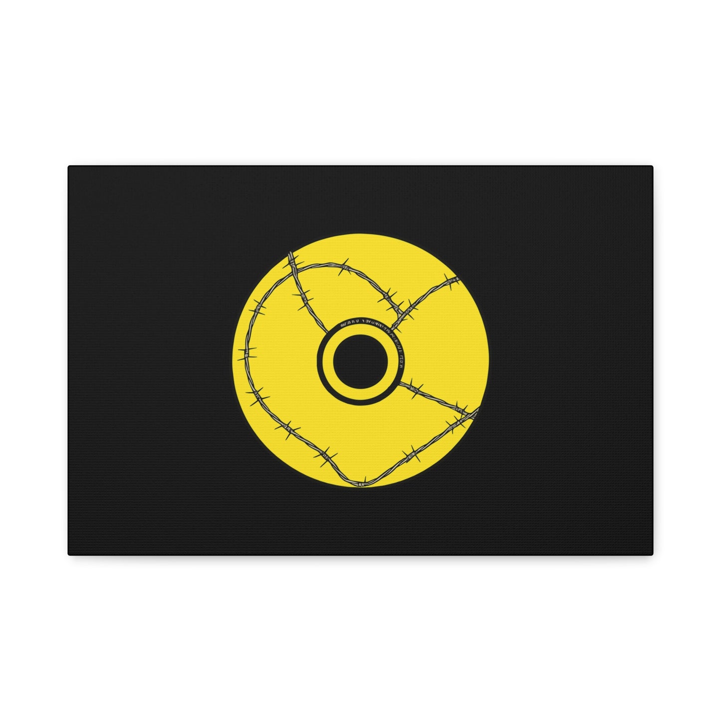 Minimalist Black Disc Outline Canvas